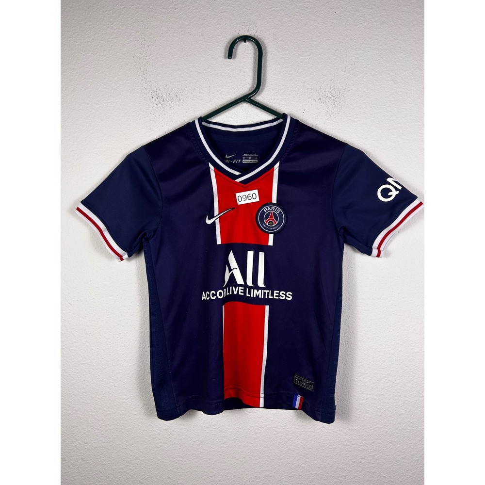 Nike Paris Saint-Germain Neymar Jr 10 Kids Soccer Jersey Navy Blue Red Size 22